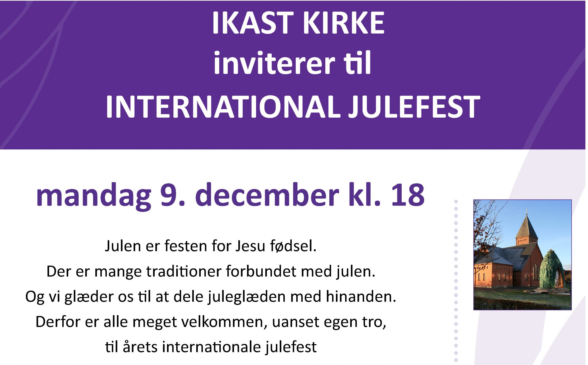 IKAST KIRKE inviterer til INTERNATIONAL JULEFEST