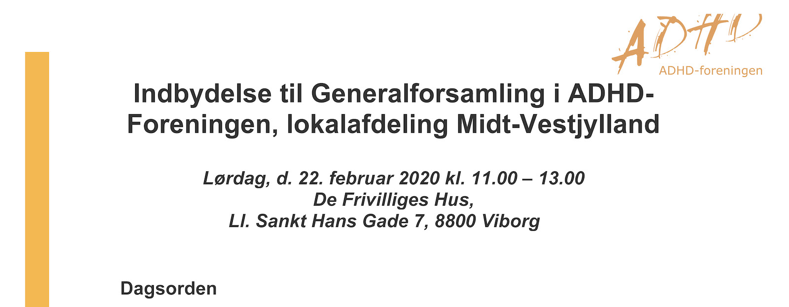 Generalforsamling i ADHD