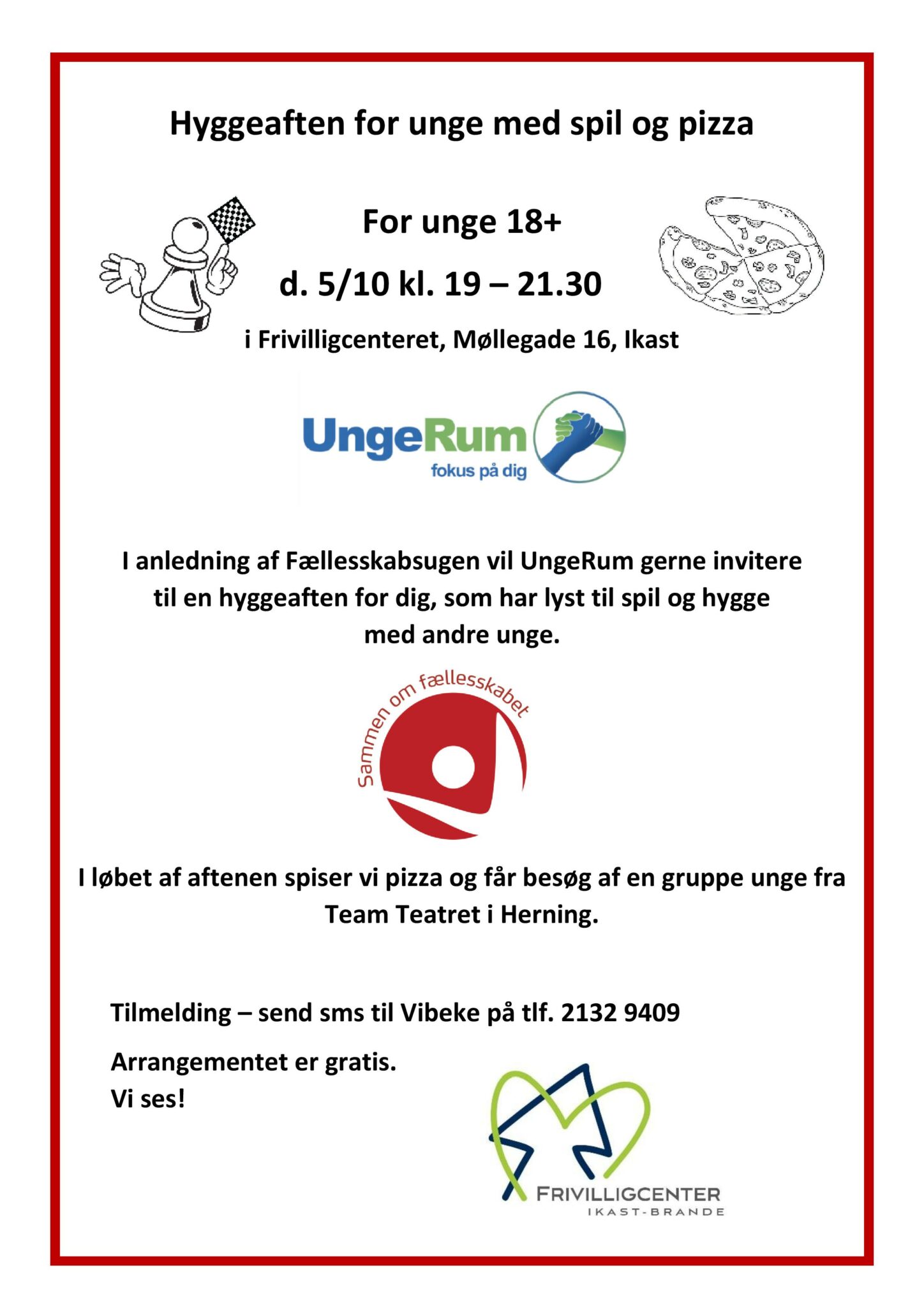 Hyggeaften for unge med spil og pizza