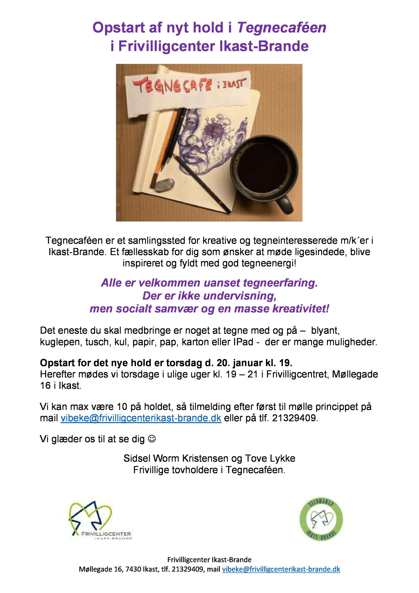 Kom til Tegnecafé i Frivilligcenter Ikast-Brande
