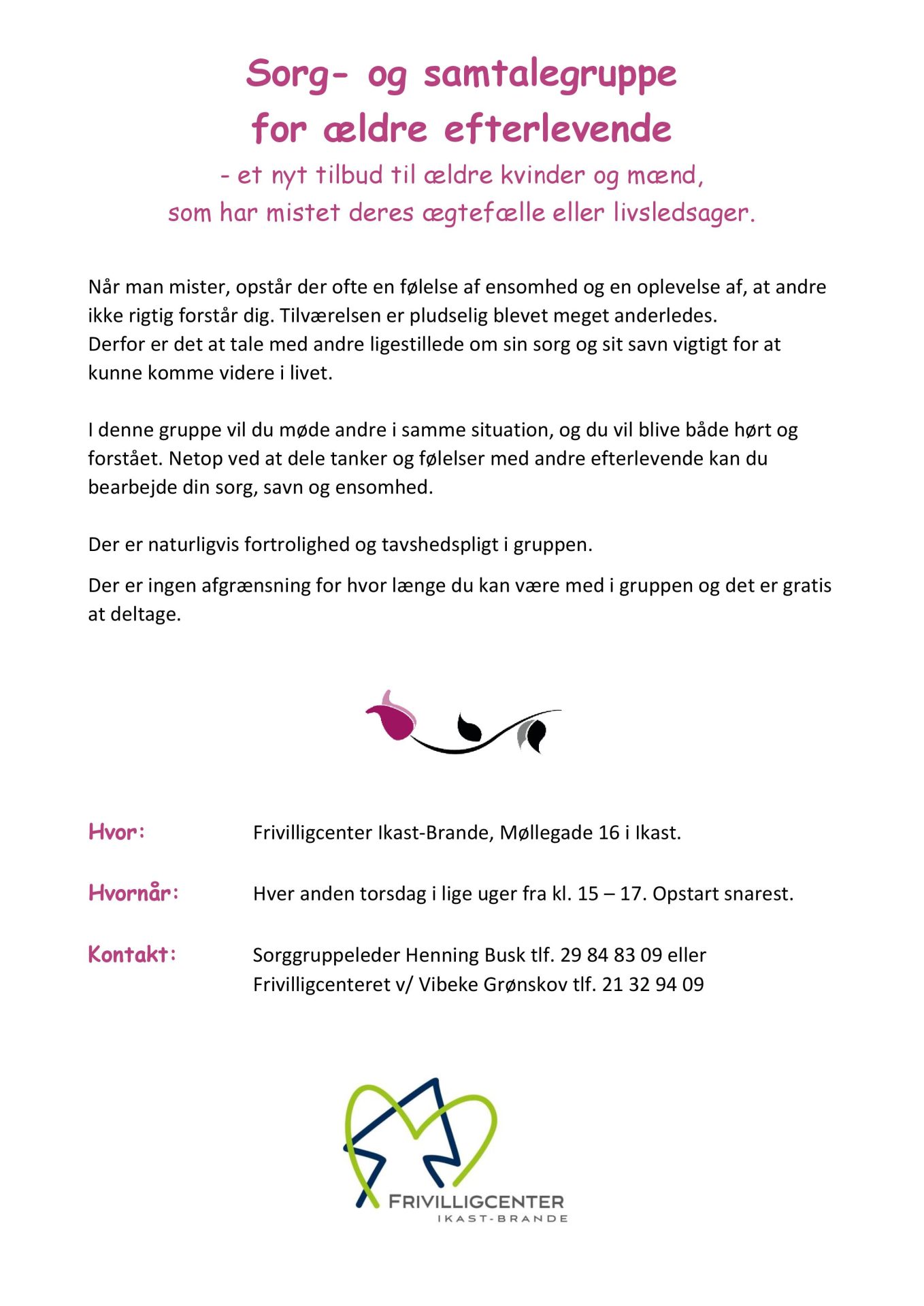 Sorg- og samtalegruppe for ældre efterlevende